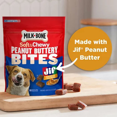 Milk-Bone, Peanut Buttery Bites, Soft Dog Treats with Jif Peanut Butter, 24 Oz.